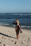 Zicatela surfhoodie - Brown with violet straps